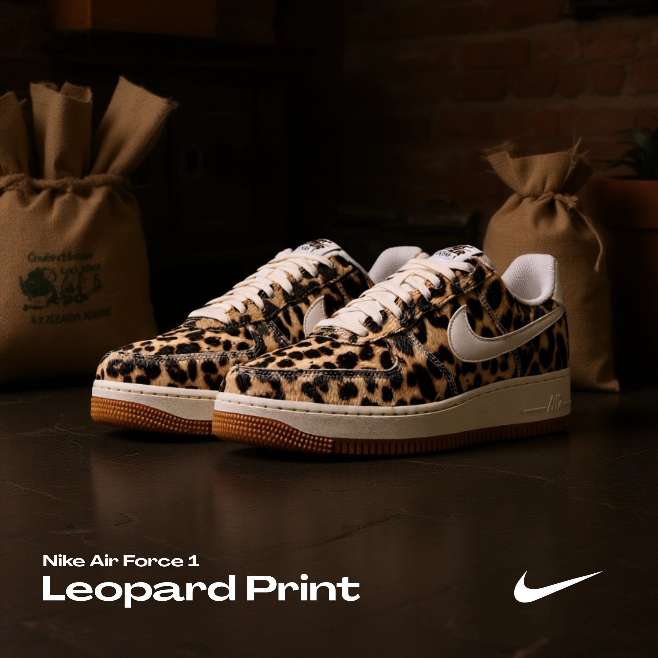 NICEDAY 代購 Nike Air Force 1 Low Leopard 豹紋 動物 棕黑 麂皮 鬃毛 IB7695-200