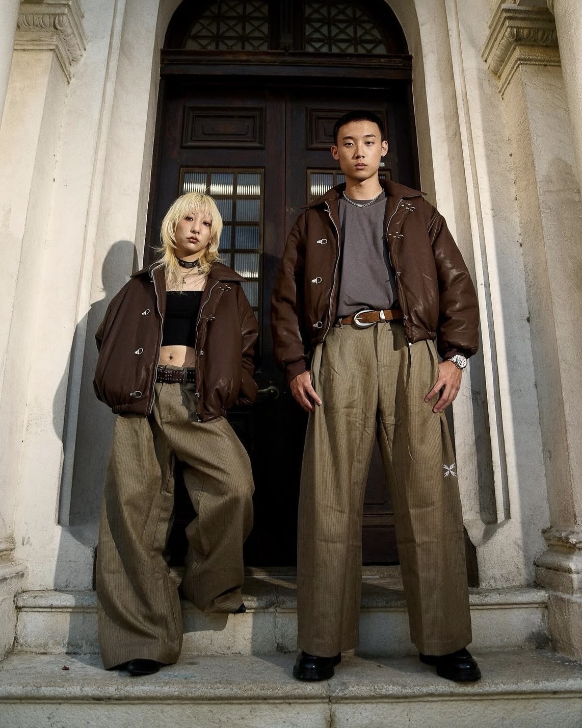 WBI 25AW Asclepius-12A 消防扣 皮革 羽絨外套 棕色