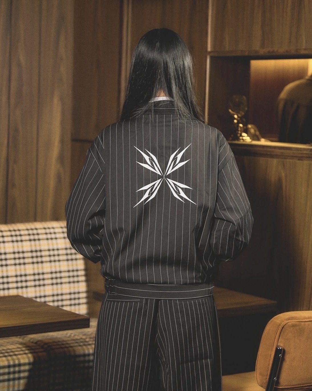 WBI 25AW Mission Dispatch 消防扣 條紋 外套 黑色