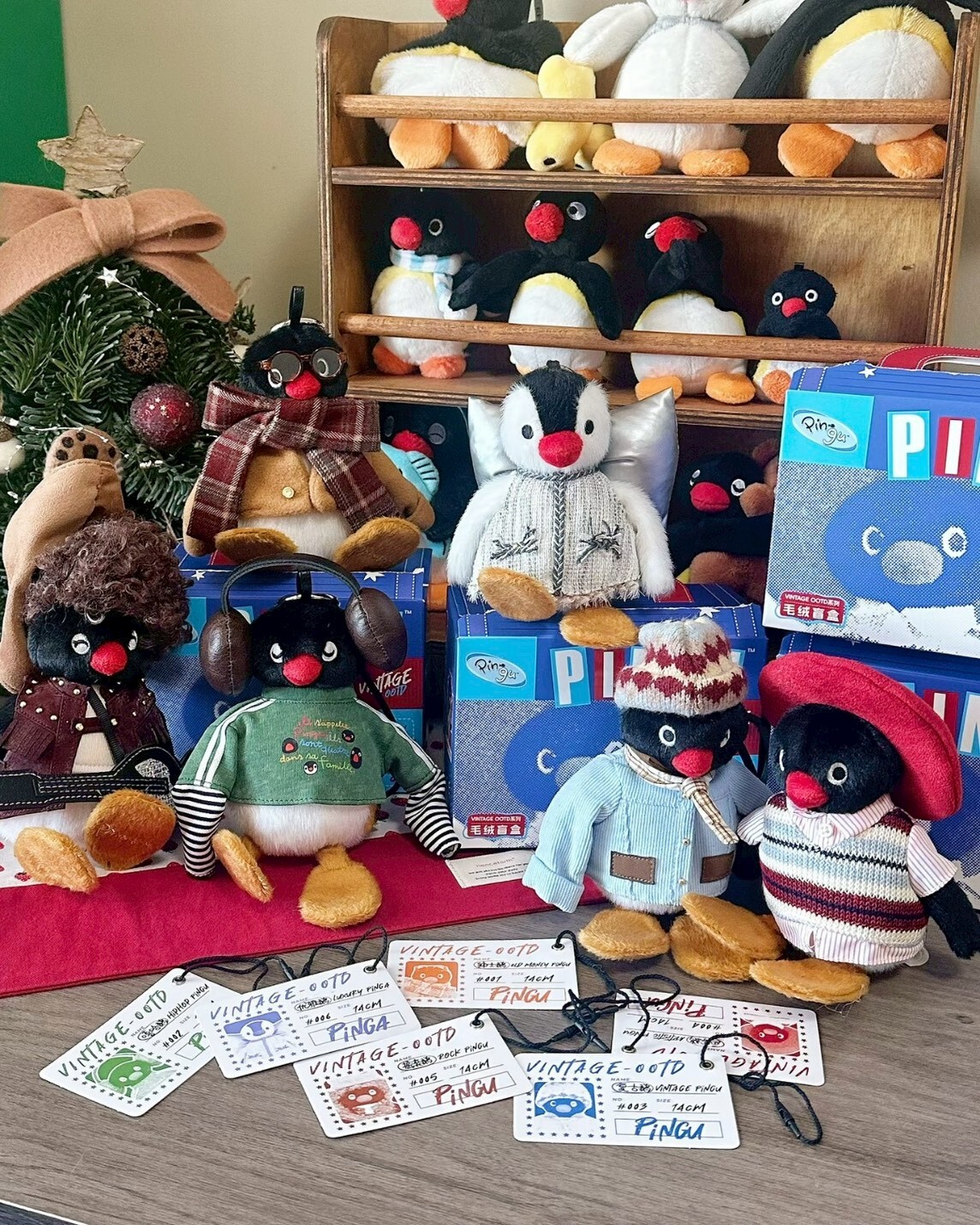 <正版授權>PINGU 企鵝家族 45週年限定 VINTAGE OOTD系列 盲盒 毛絨 吊飾 掛件