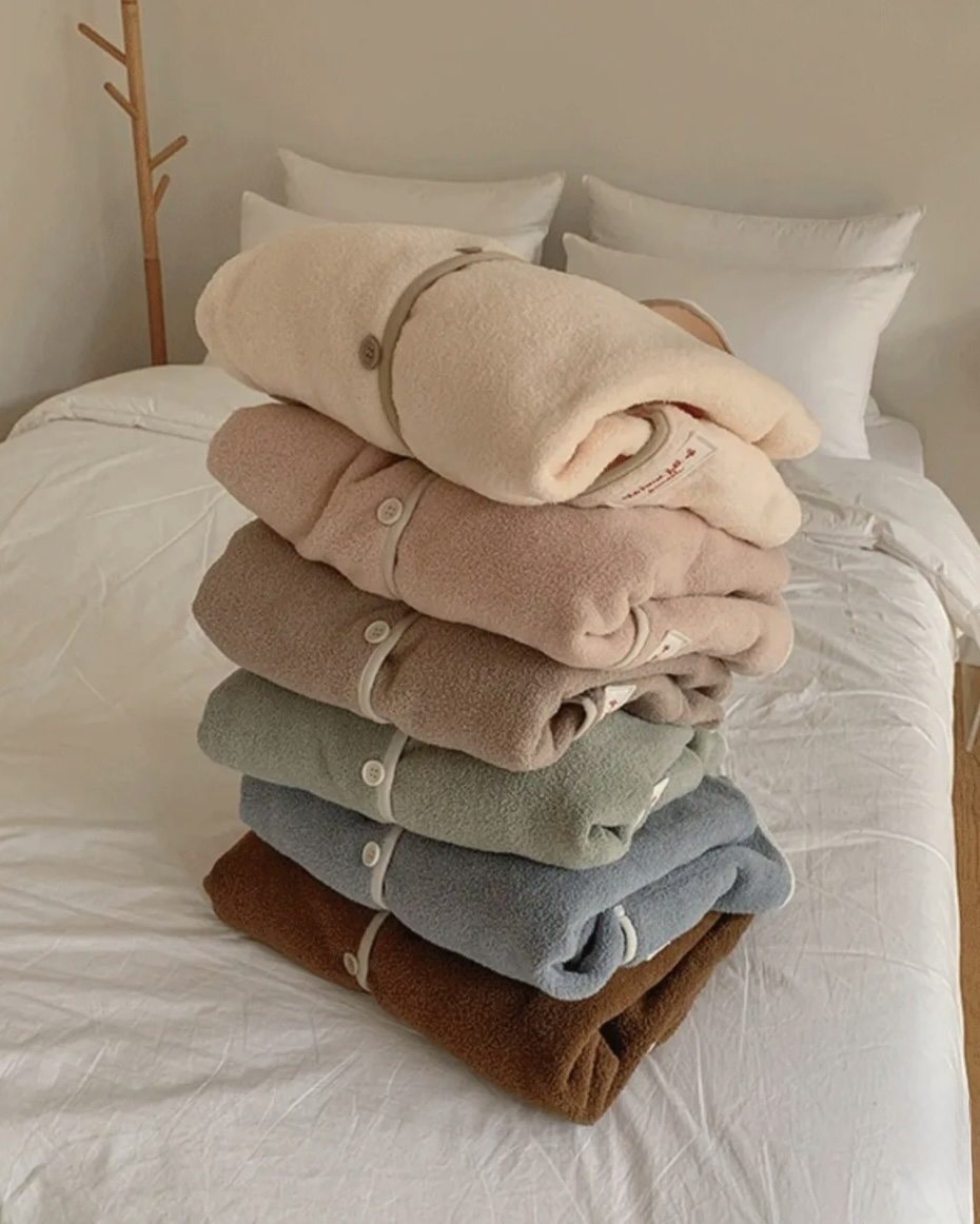 韓國 JUUNEEDU Dewy fleece jogger 睡衣套裝 保暖 毛絨 長袖 長褲 共6色