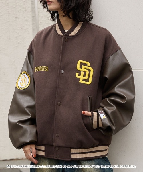 日本🇯🇵連線 MONO-MART x MLB 美式復古皮革拼接棒球外套 隊徽 刺繡 長袖 棒球外套 外套 運動外套 3款(任買兩件711免運)/預購