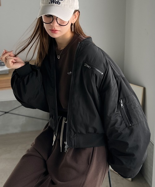 日本網紅聯名款!! 日本🇯🇵連線 Classical Elf x AYA 聯名 加厚蓬鬆雙拉鍊短版飛行外套 雙拉鍊 短版 外套 飛行外套 長袖 1色(任買兩件711免運)/預購