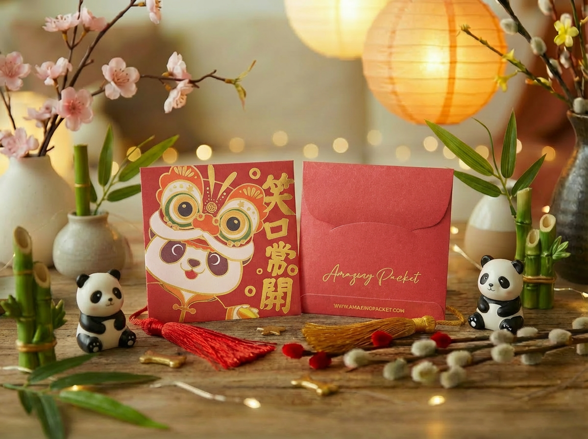 熊貓-笑口常開丨利是廊 香港利是封