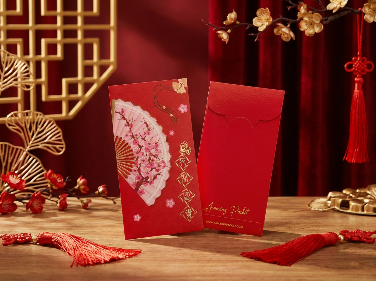 花開富貴 (紅)丨利是廊 香港利是封