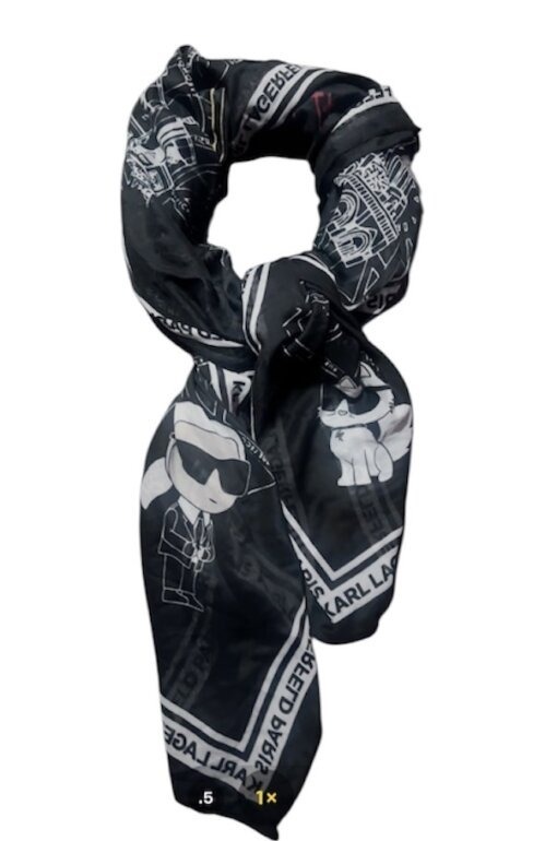 【預購】Karl Lagerfeld Paris H122654 百搭印花方形絲巾