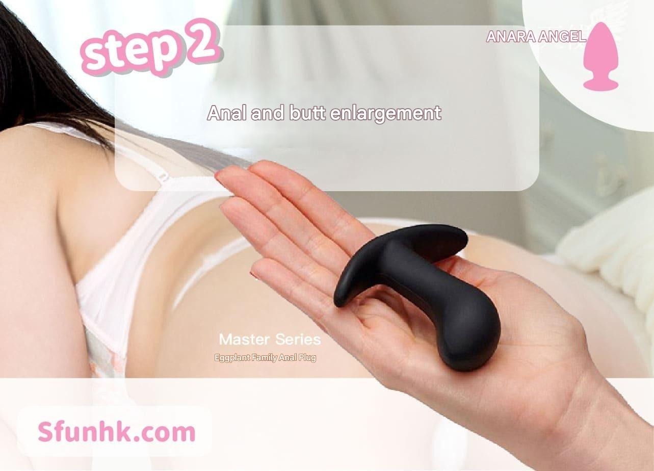 Step 2: Anal training with beginner butt plug for relaxation before anal penetration
