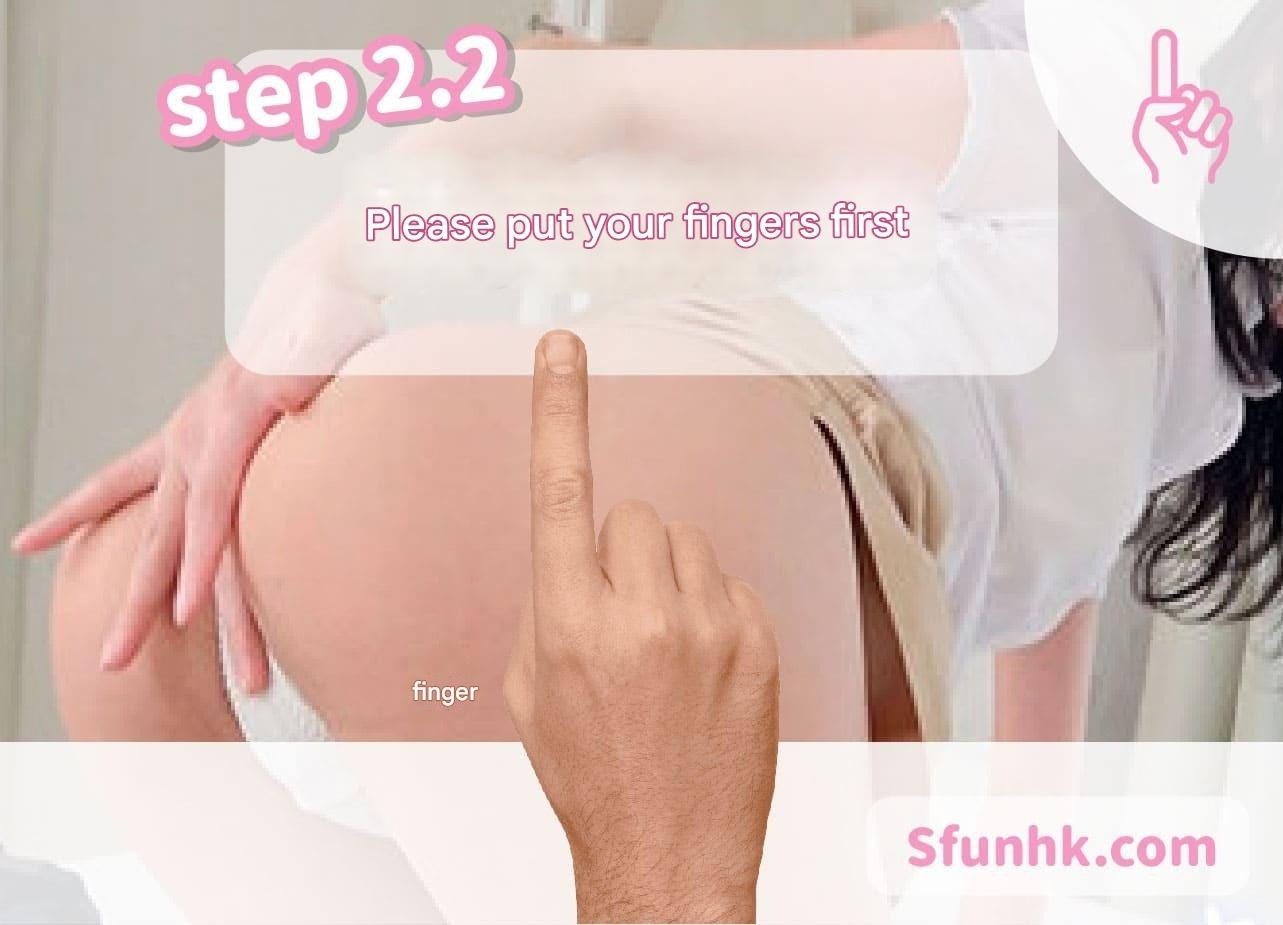 Step 2.2: Using fingers for gentle anal preparation during first anal experience