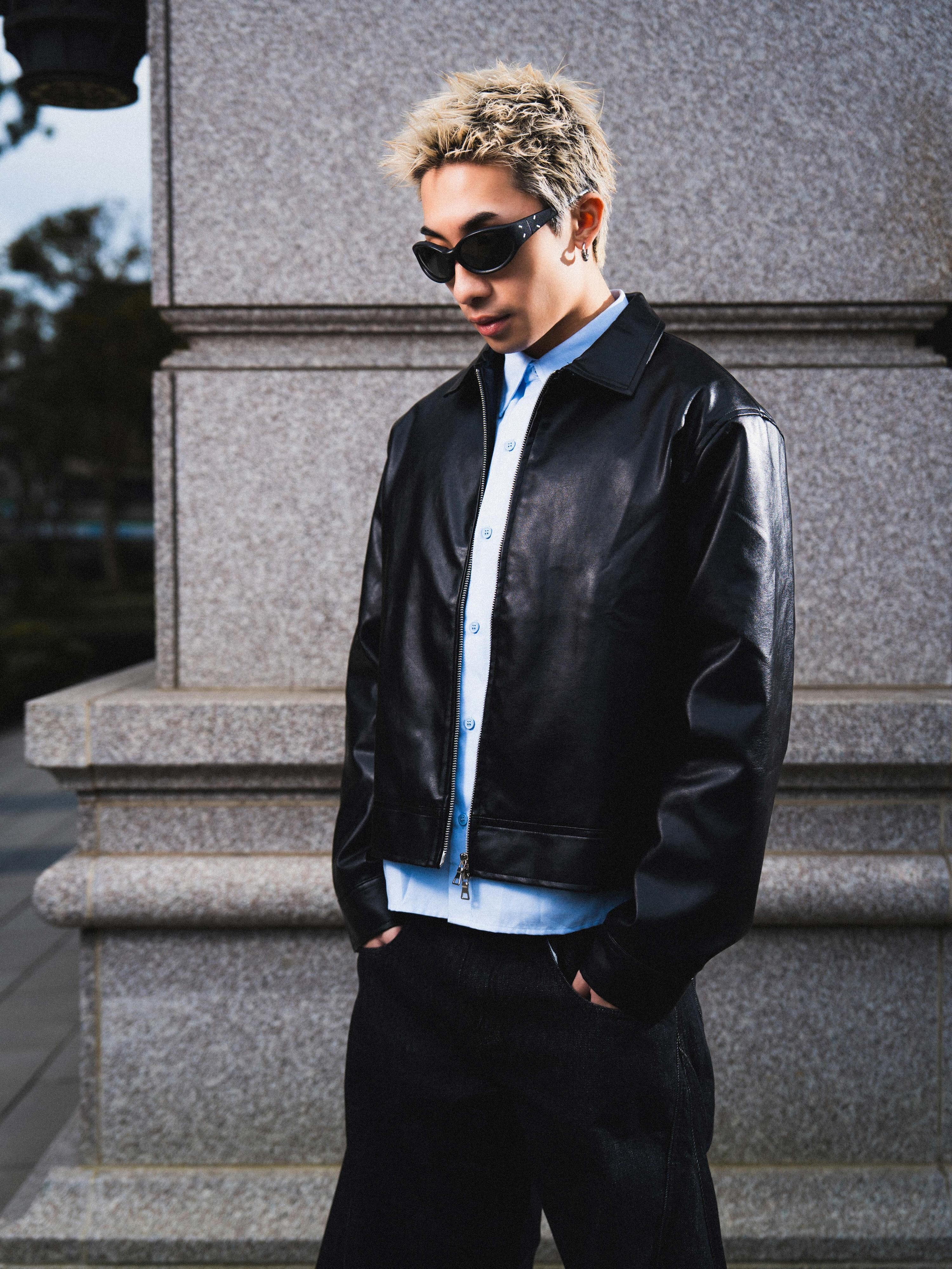 SIMON MADE OW-2516 高級感 基礎 BOXY 皮外套