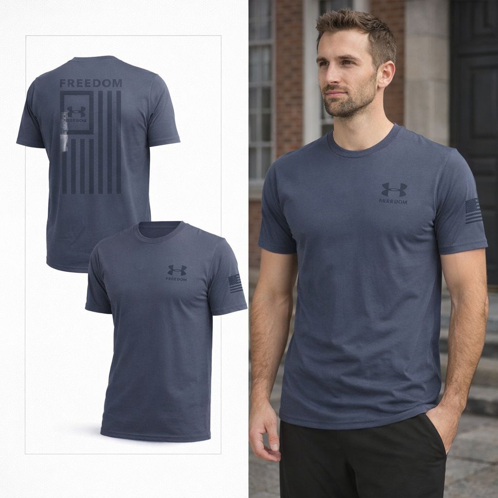 【直播】UNDER ARMOUR LL1205709 Freedom Flag 男裝上衣 (灰藍色)