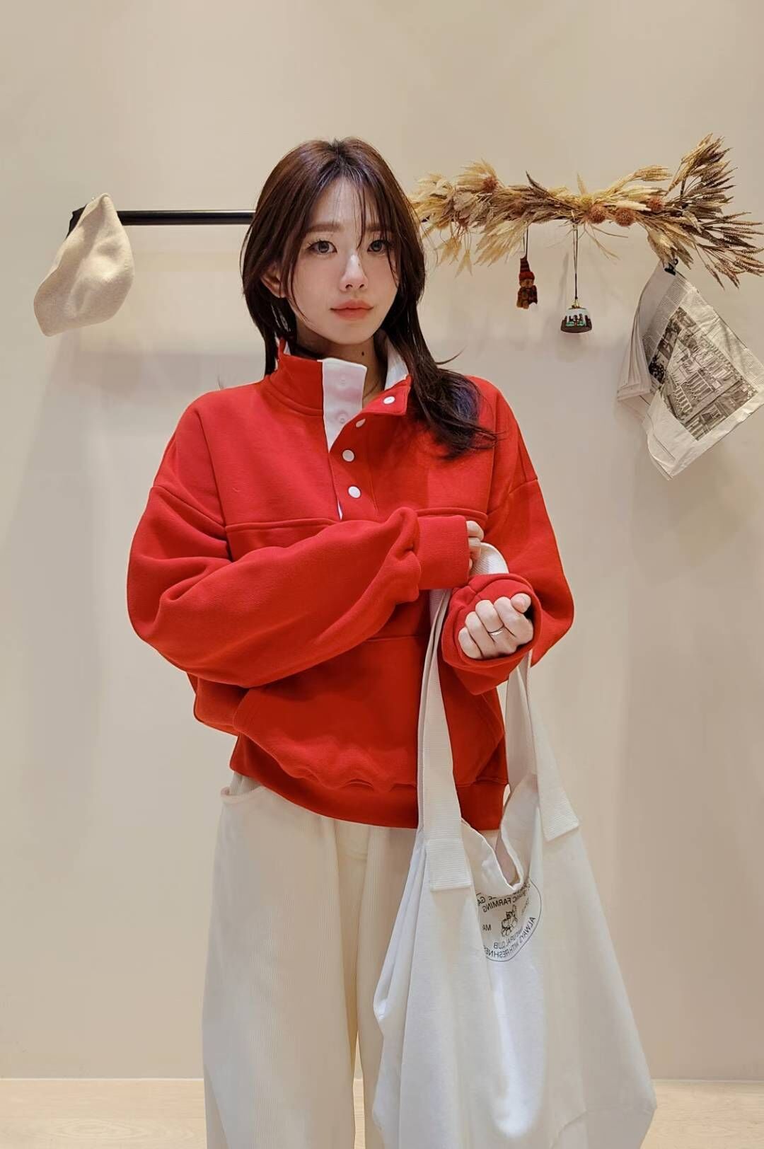 CP5303 質感配色領內刷毛大學衛衣