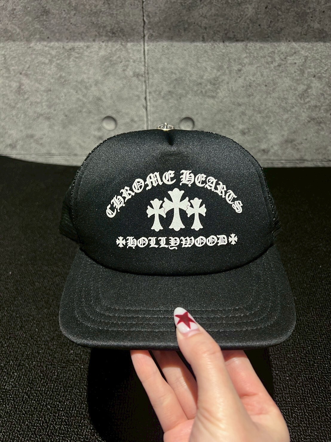 現貨 Chrome Hearts 稀少款 黑白三十字 歌德字卡車帽 網帽
