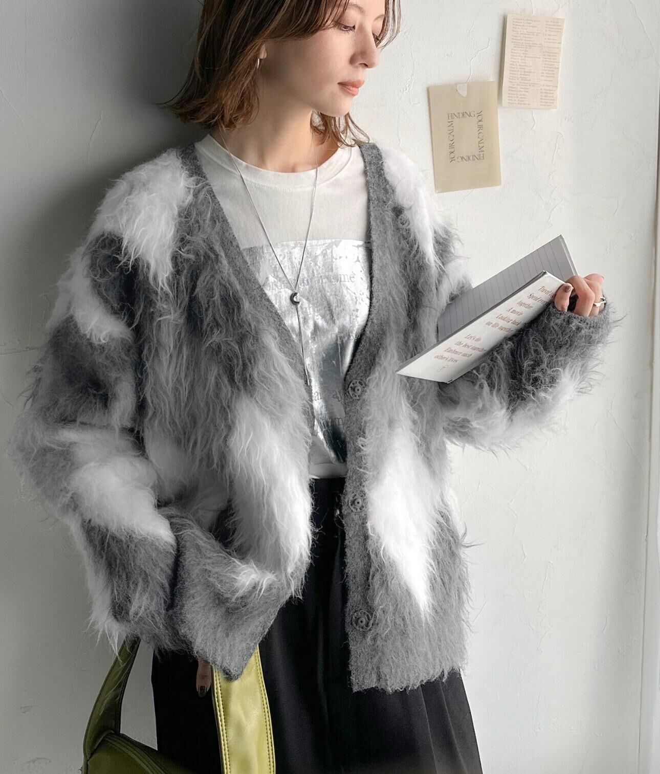 【預購】JN122711 classicalelf 長版磨毛菱格紋開襟外套