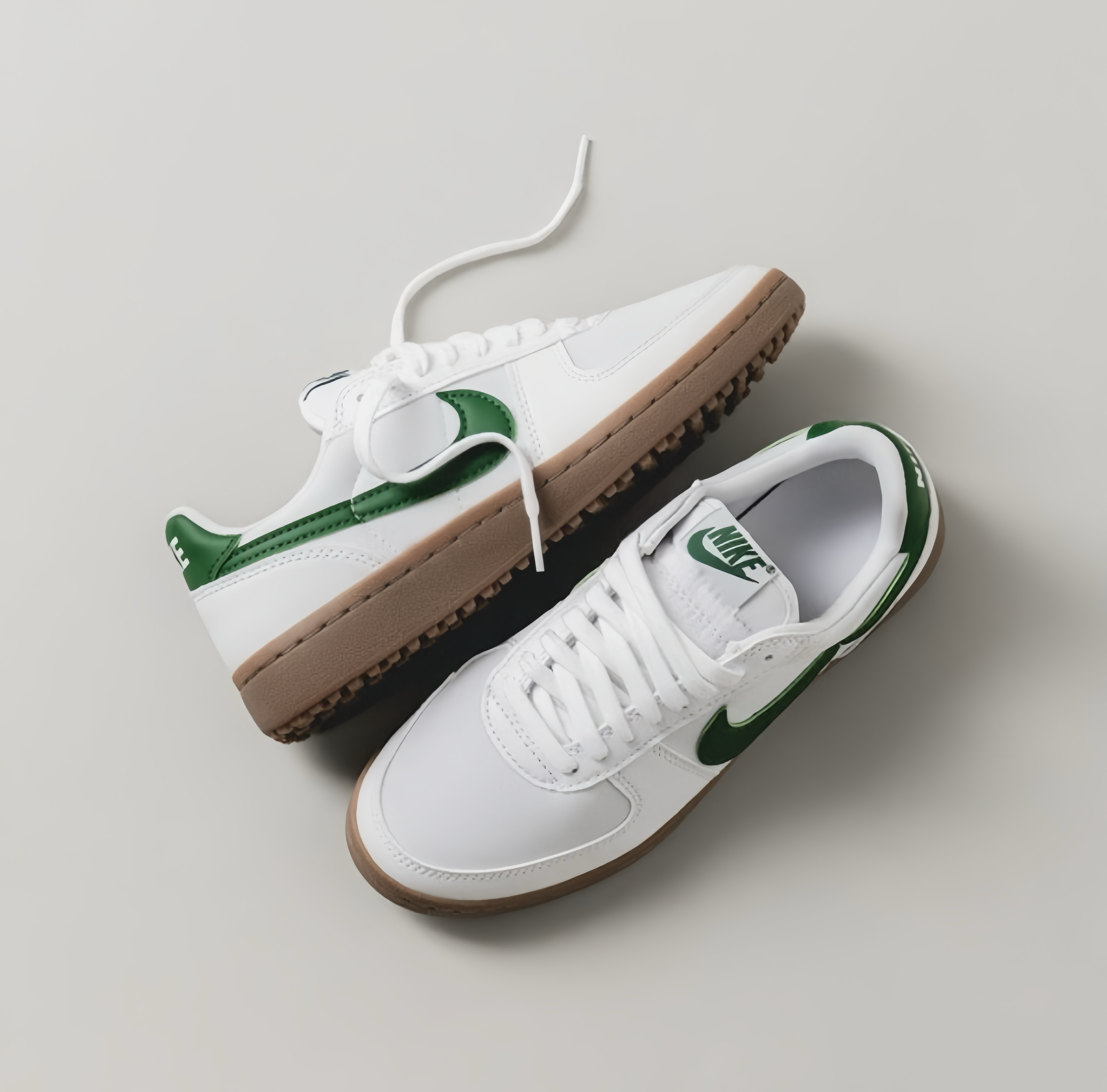 代購-Lisa 同款 Nike Zoom Field General 薄底復古女鞋 德訓鞋 白綠色 FZ5593-103