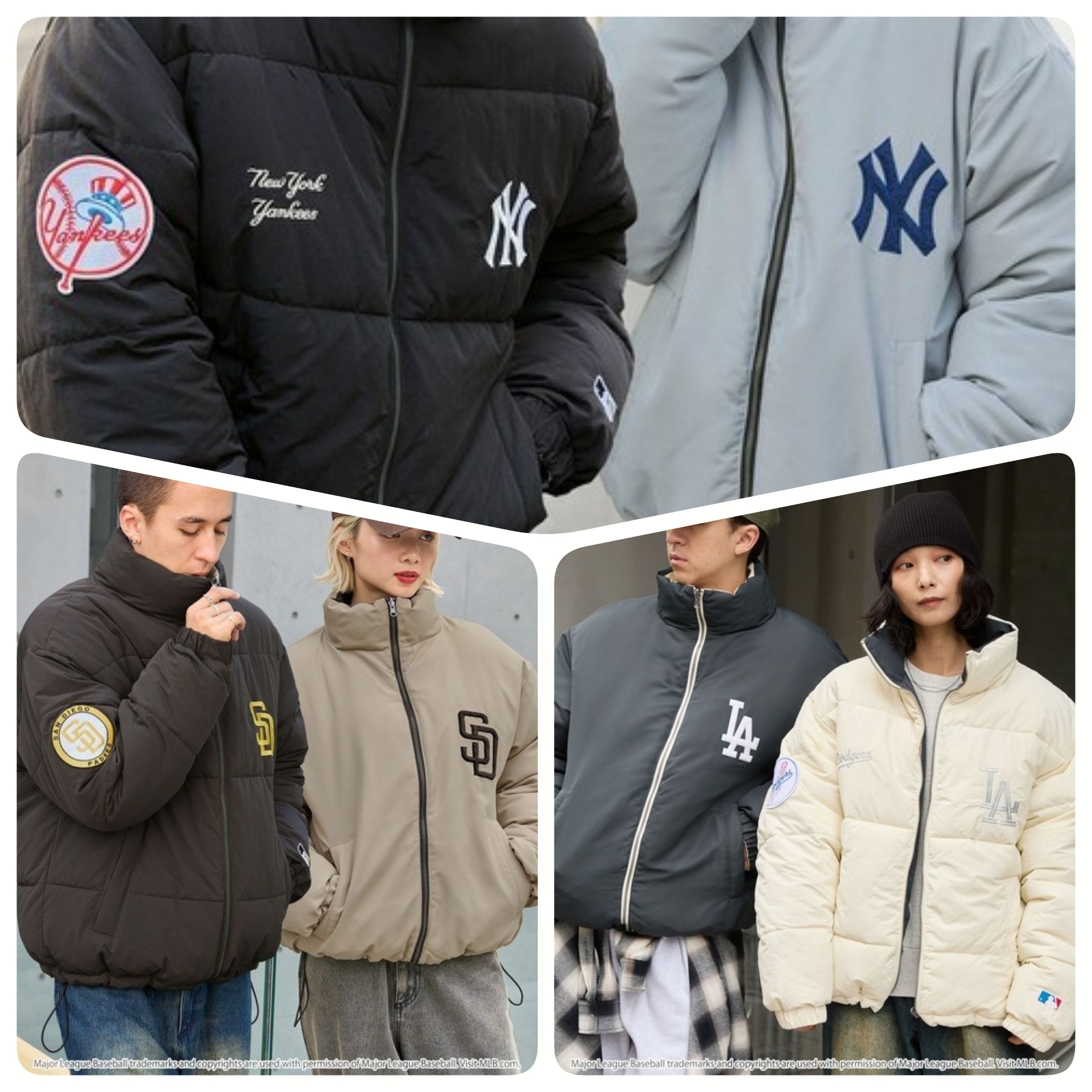 JP MLB 刺繡LOGO 雙面夾綿外套（P12 JP720）