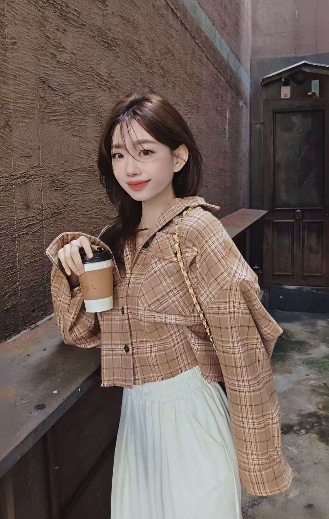 CP5324 時髦英倫風格紋襯衫