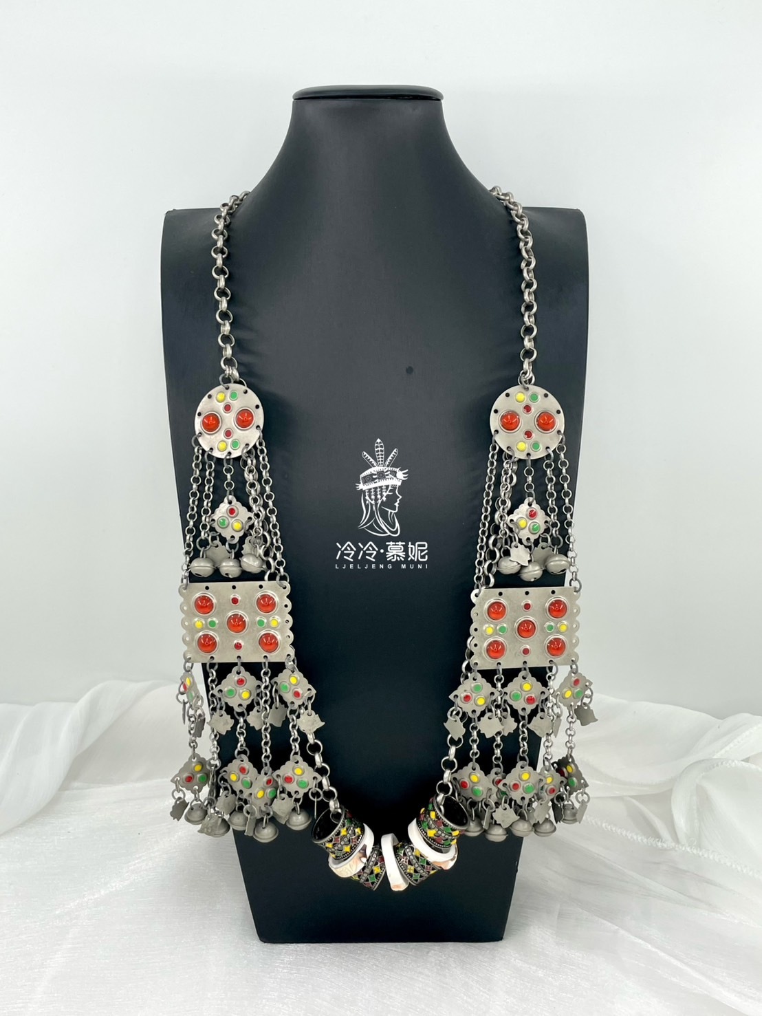 J3-全焊接紅黃綠鈴鐺七個戒達姑亮90cm