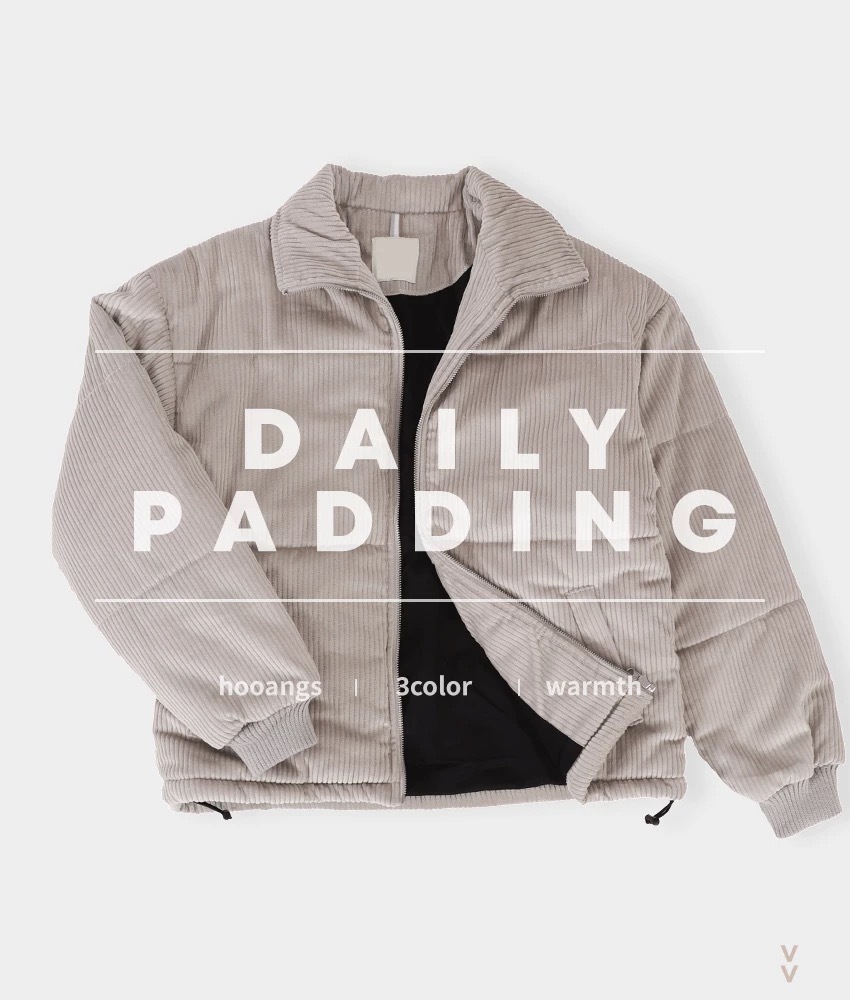 『Always_Good』燈芯絨 短版 立領 鋪棉外套