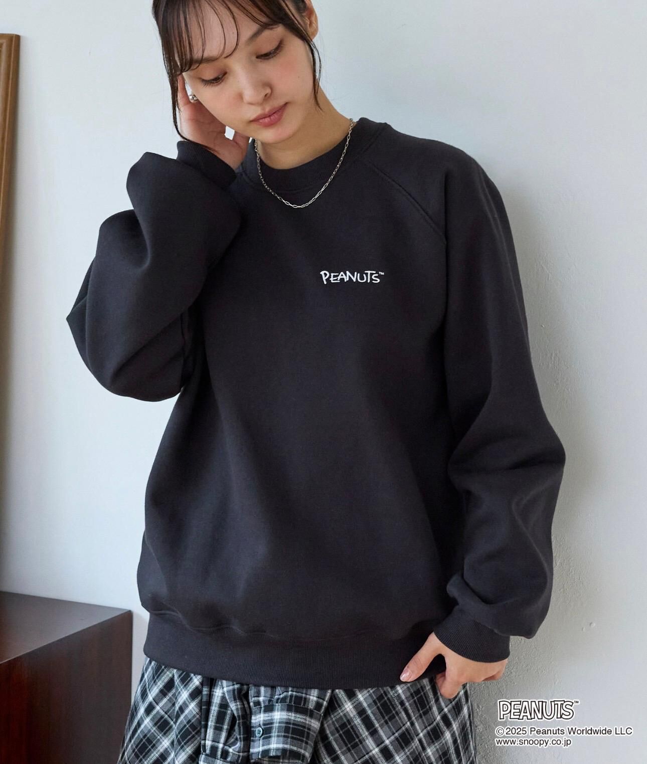 【預購】JN122707 PEANUTS SNOOPY 史努比復古刺繡印花超大號衛衣