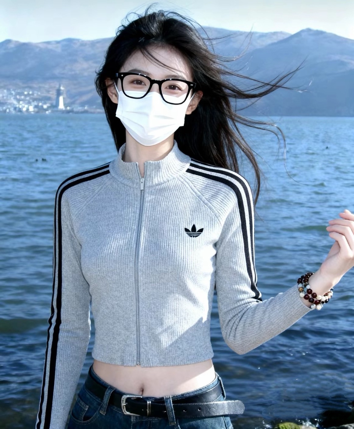 【預購】ADIDAS ORIGINALS 修身針織開衫 ADICOLOR SLIM KNIT TRACK TOP 灰色 JZ0886