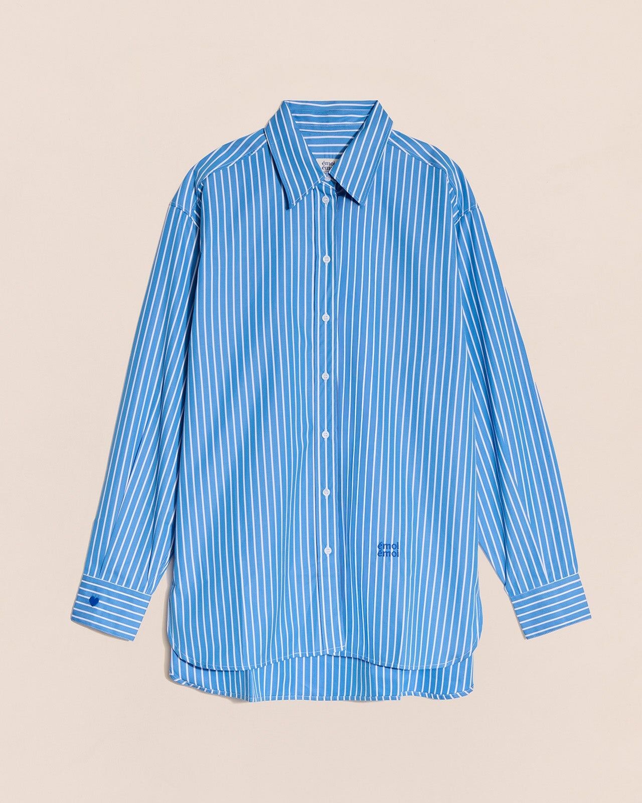 L'amour est déclaré Organic Cotton Shirt - Blue Stripes | émoi émoi
