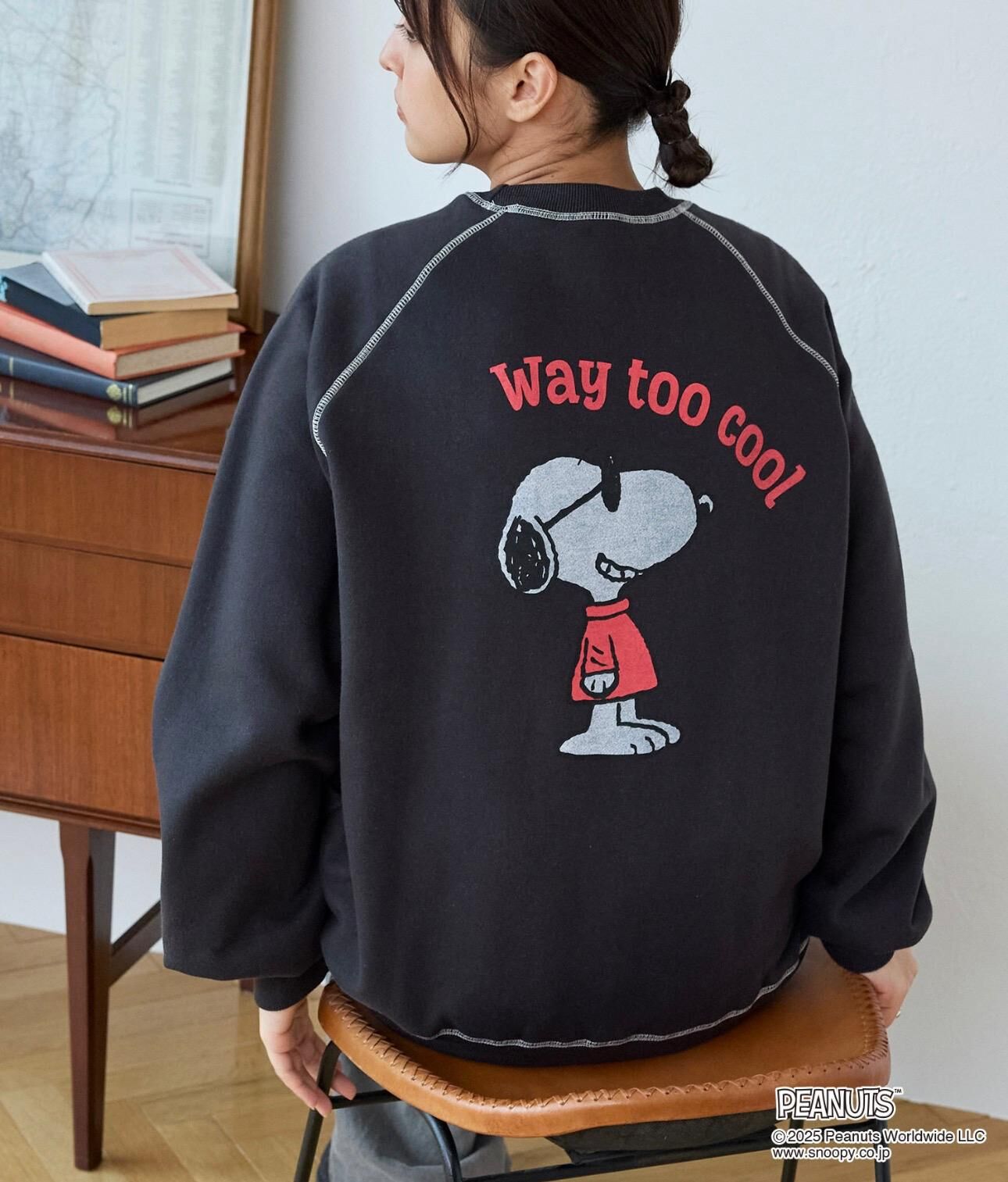 【預購】JN122708 PEANUTS SNOOPY 史努比復古刺繡印花衛衣