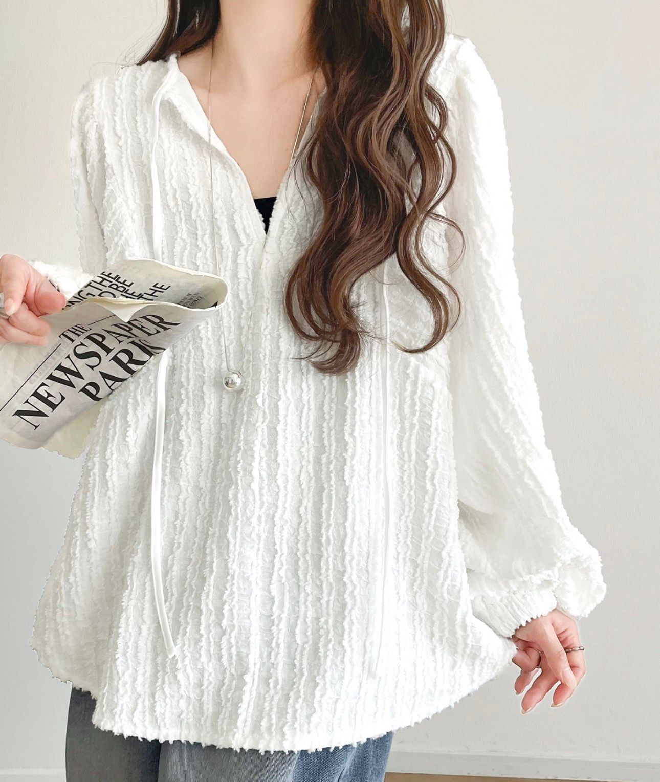 【預購】JN122712 classicalelf 提花束腰長袖上衣