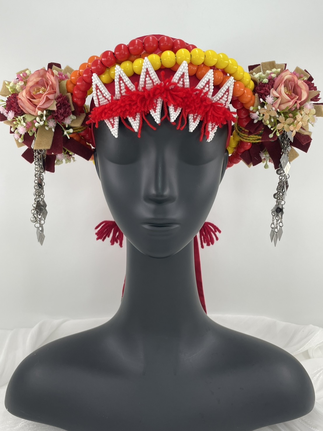 M-No.75木珠配花頭飾56cm