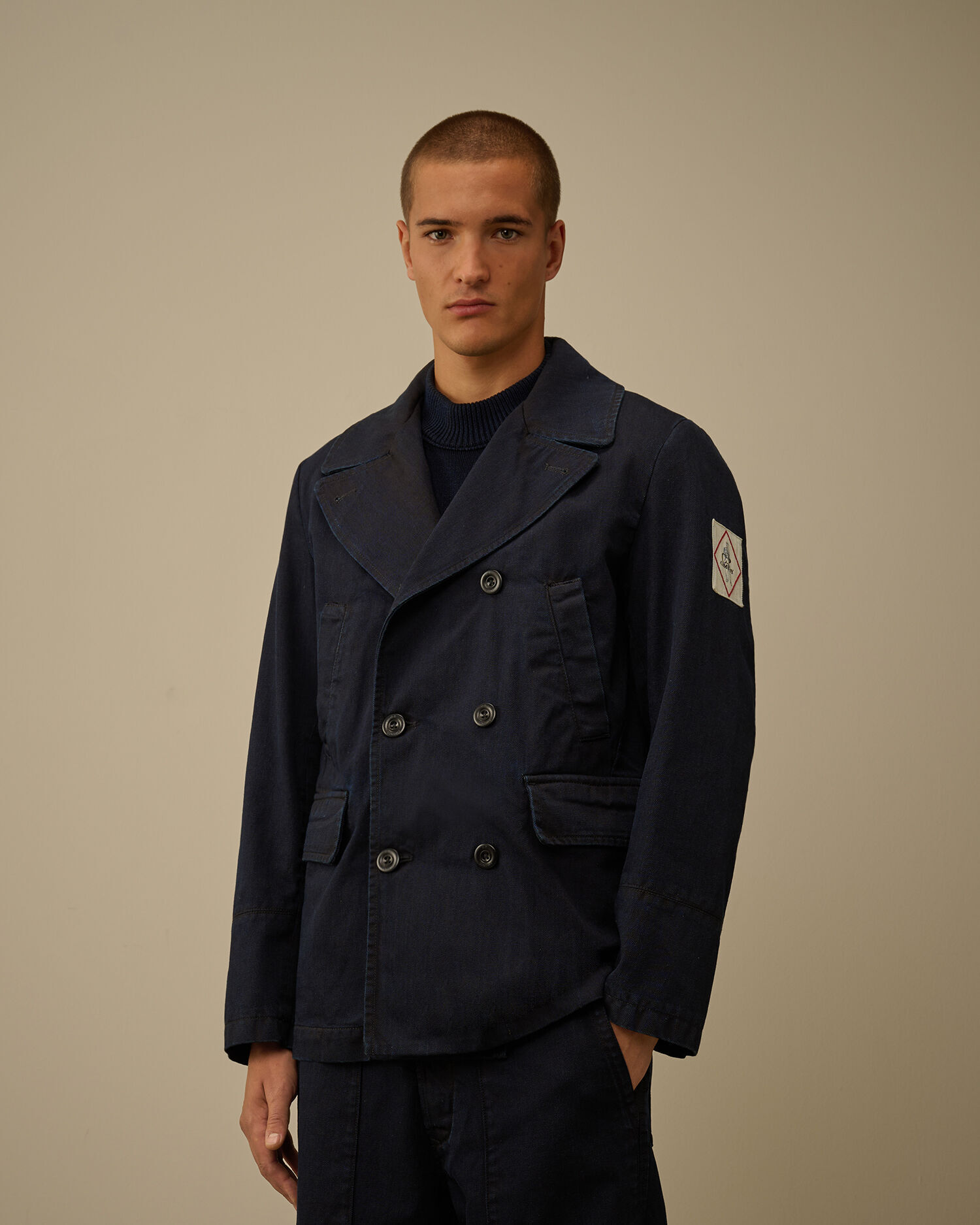 【代購】C.P. Company 3/4 Plated Denim Pea Coat 電鍍丹寧海軍大衣 – 義式工裝・復古機能