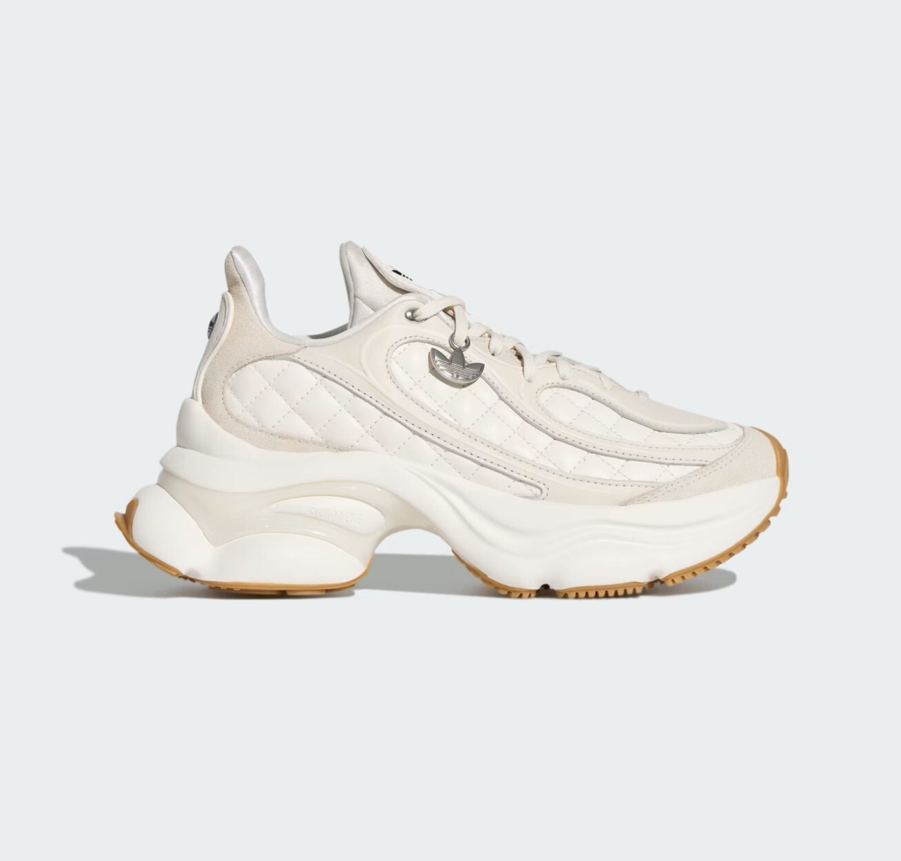 Luxury】ADIDAS OZVENUZ 菱格小香風奶茶銀白黑增高厚底運動鞋女款KJ3972