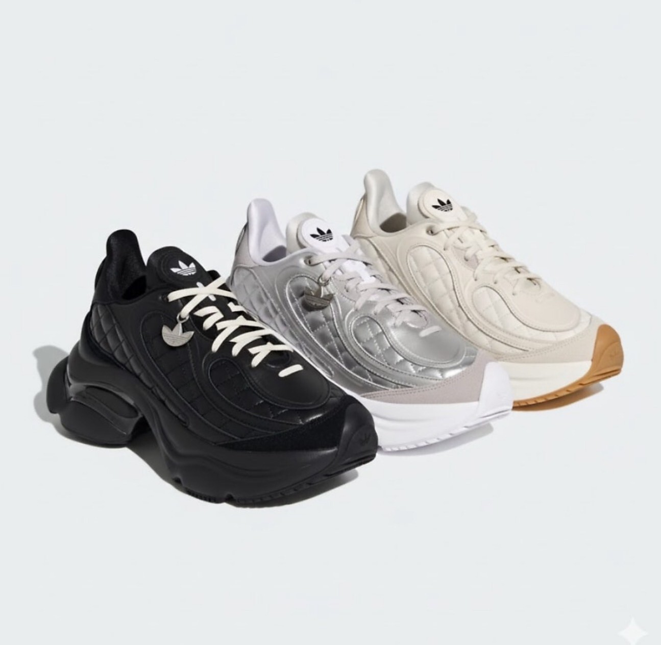 【Luxury】ADIDAS OZVENUZ 菱格小香風 奶茶 銀白 黑 增高厚底運動鞋 女款 KJ3972 KJ3971 HQ2643  三色