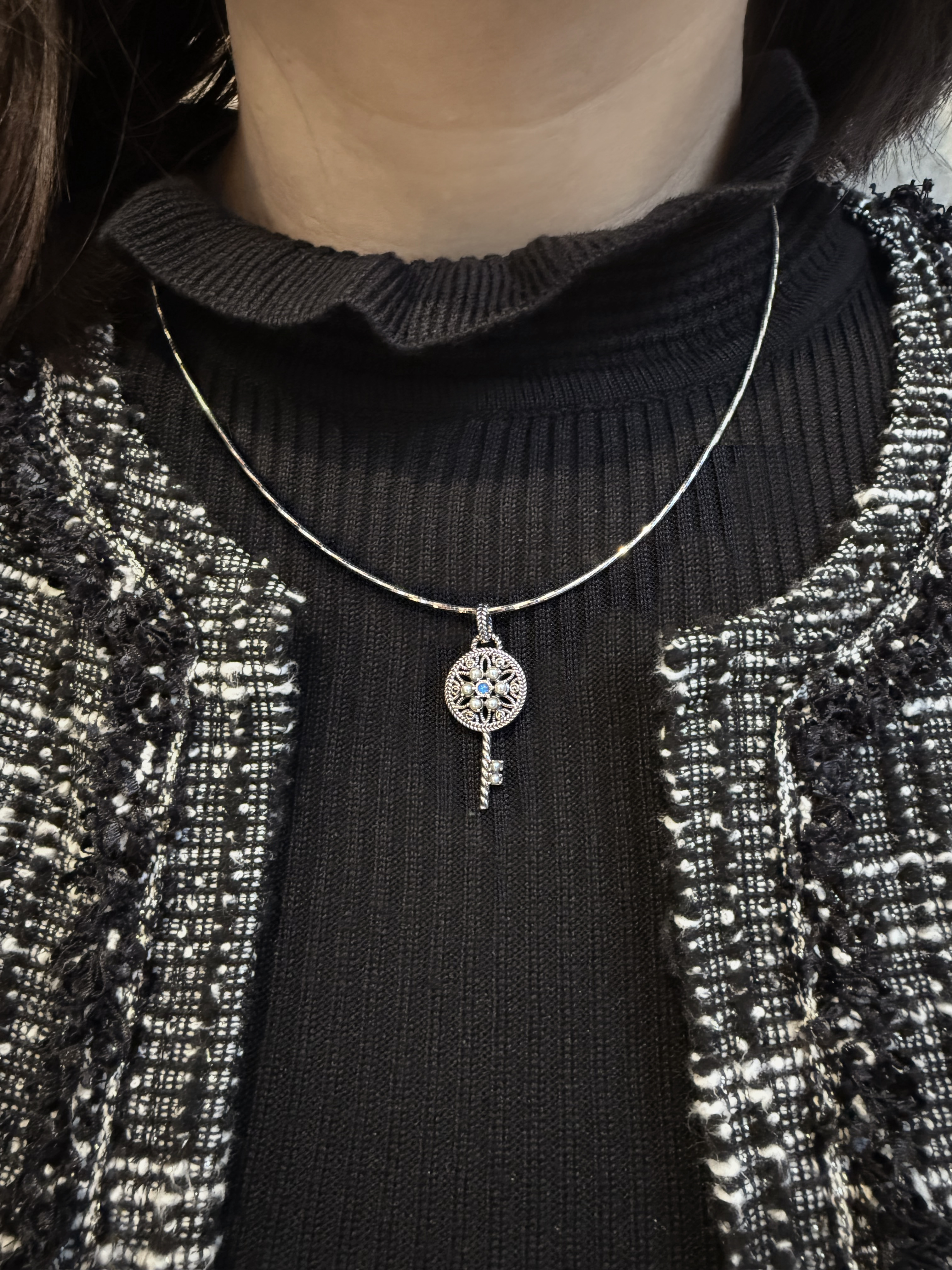 蛋白石鑰匙墜子