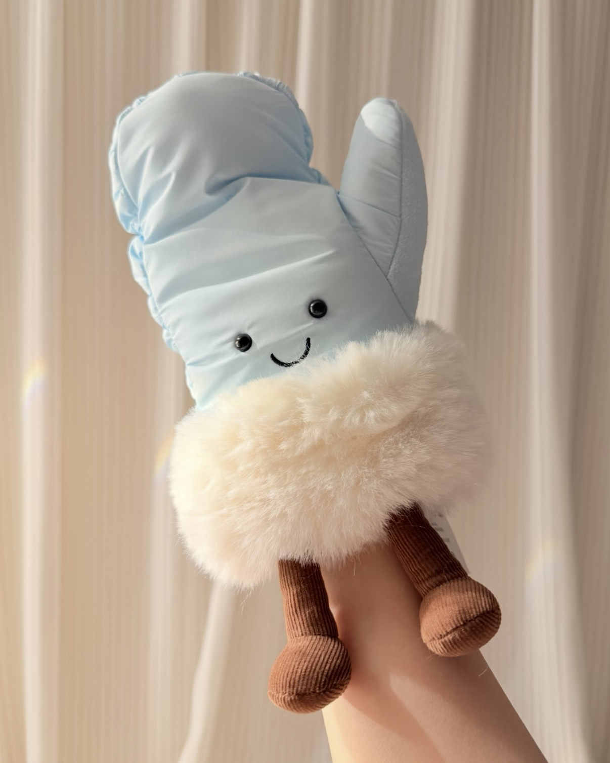 JELLYCAT 手套娃娃 加絨 保暖 藍色