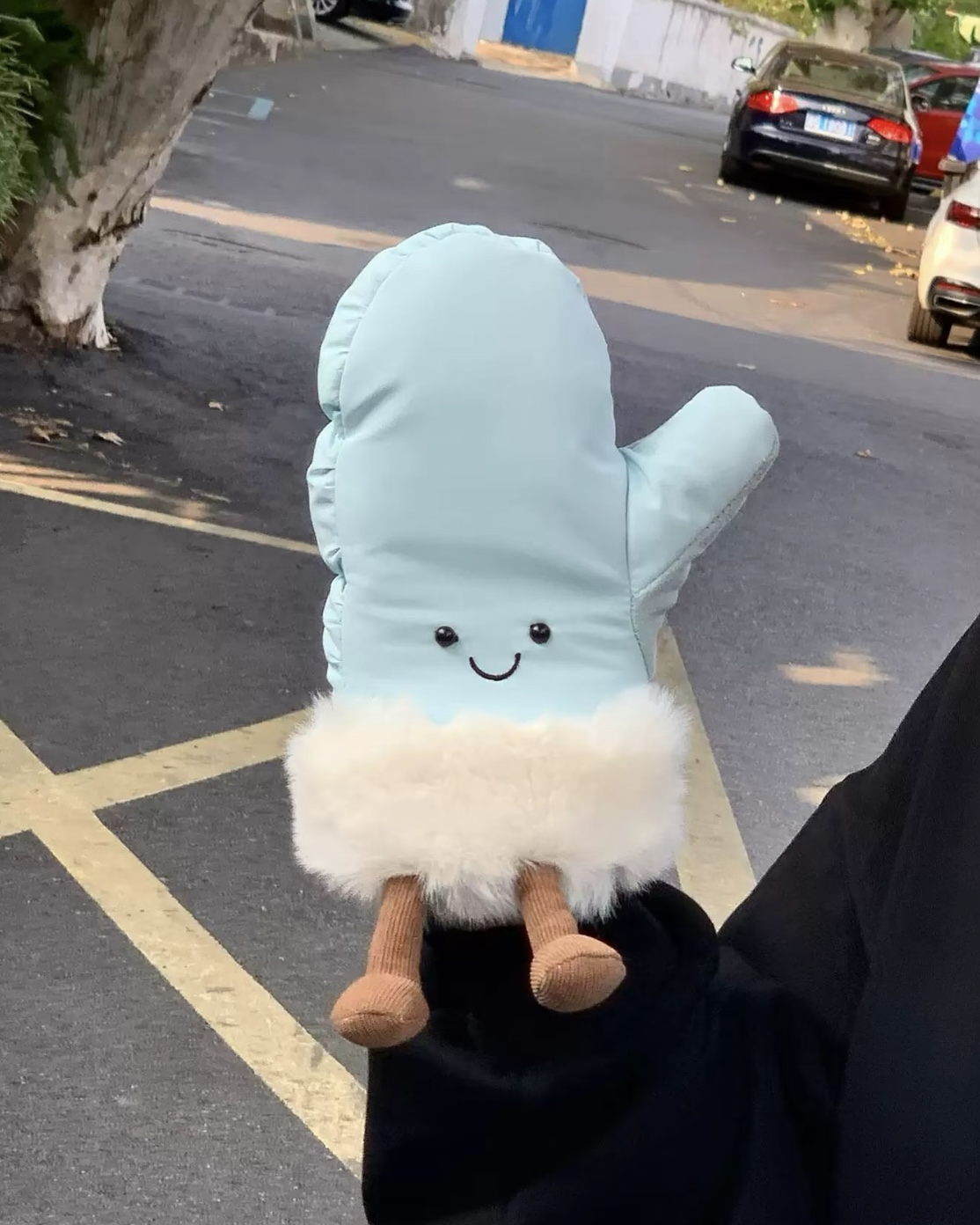 JELLYCAT 手套娃娃 加絨 保暖 藍色