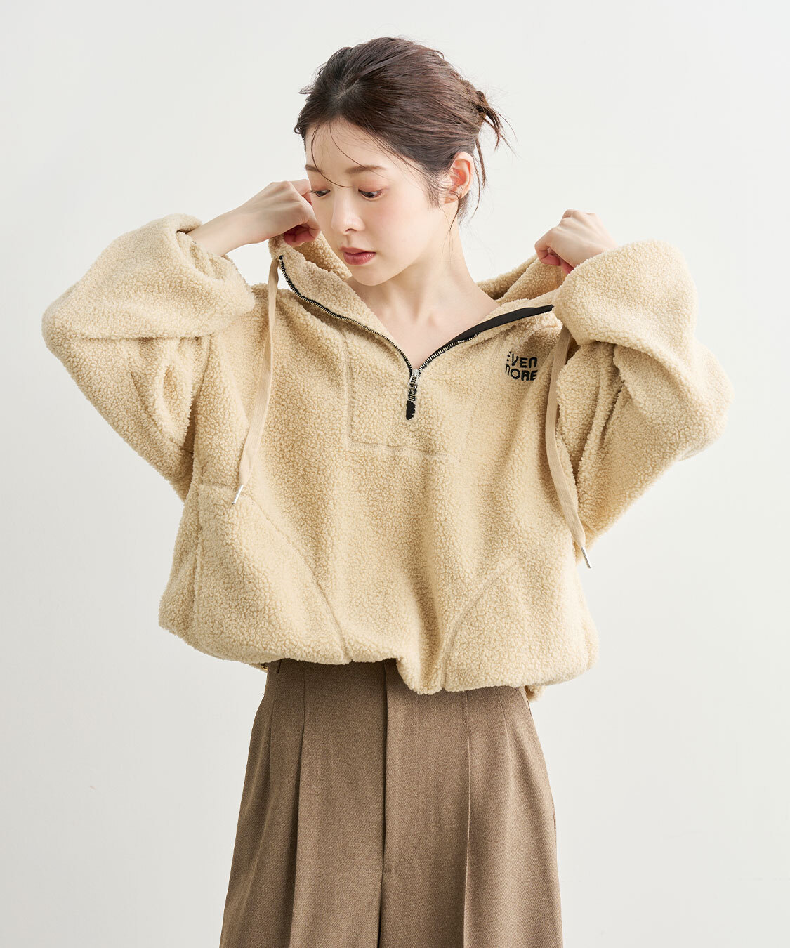 [預購] 折扣COCO DEAL 羊羔絨連帽套頭上衣