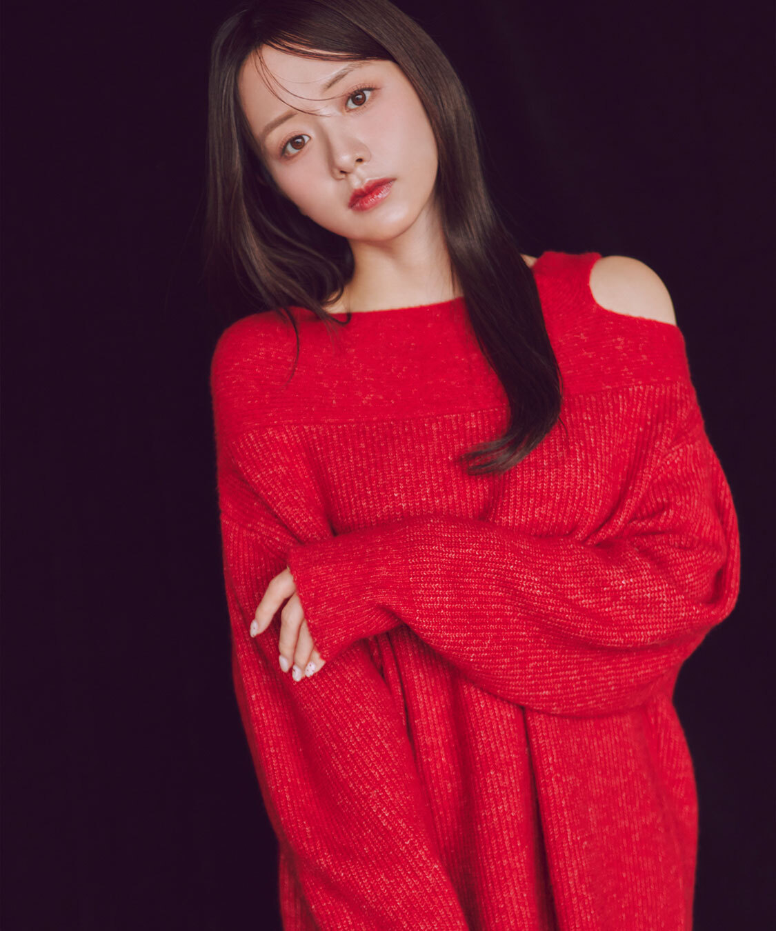 [預購]COCO DEAL 斜肩開衩針織衫