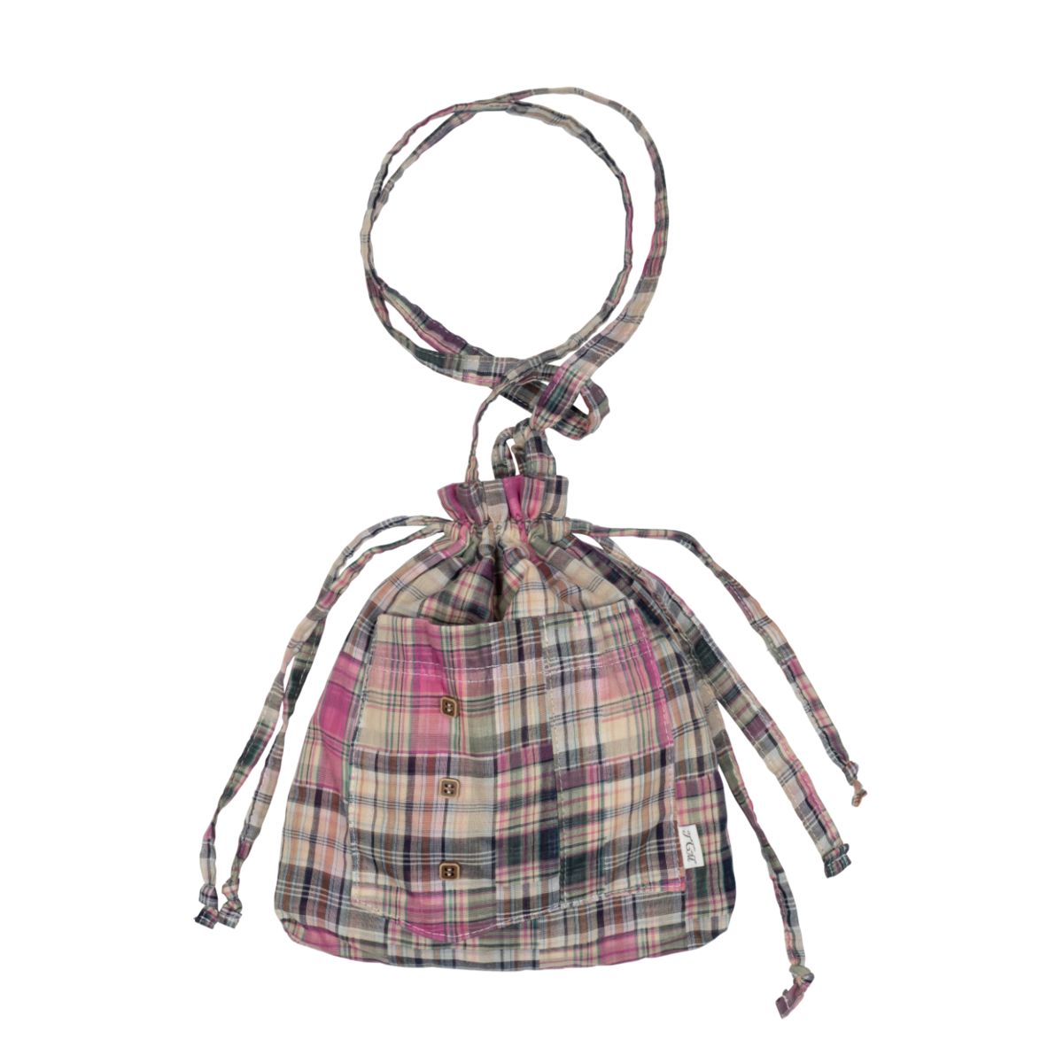 TCM vintage check pouch bag