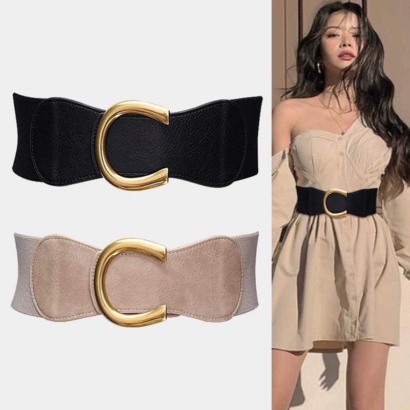 優雅曲線 C 扣彈力腰帶
