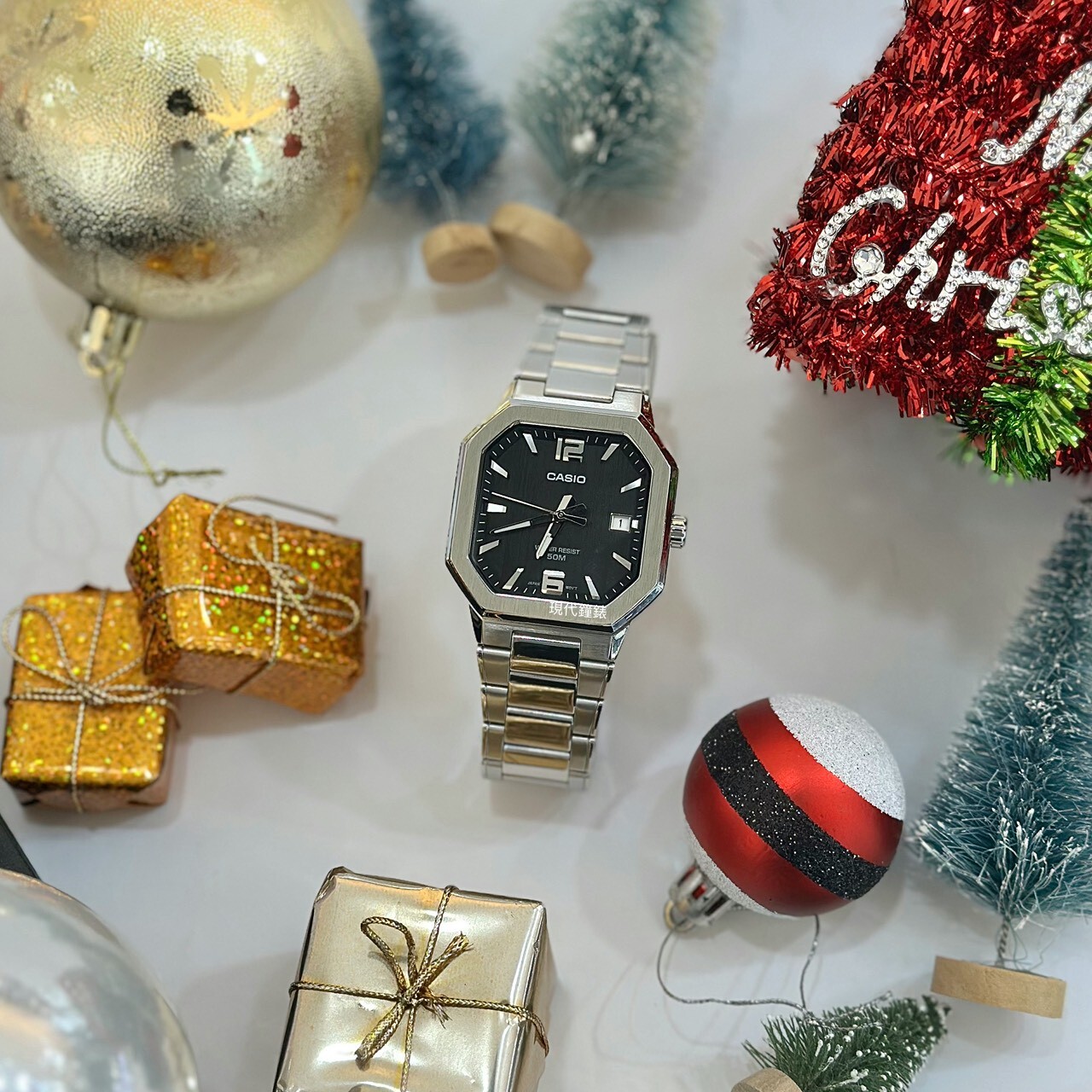 【CASIO 卡西歐】八角方形質感金屬MTP-B195D-1A 38mm 現代鐘錶