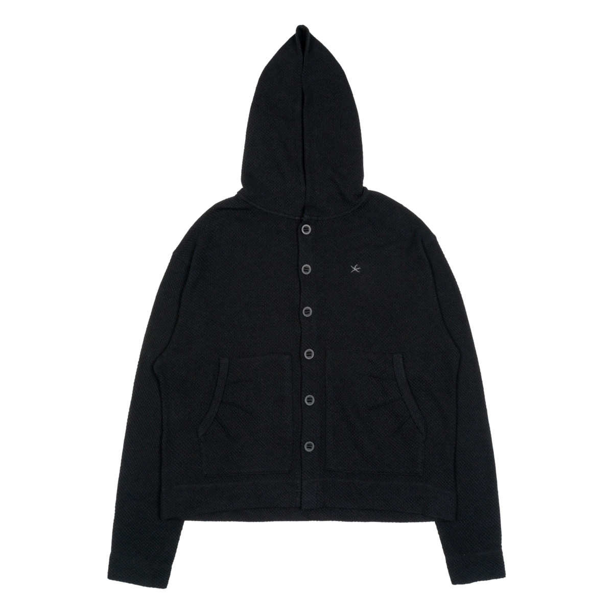 TCM waffle hooded crop jacket