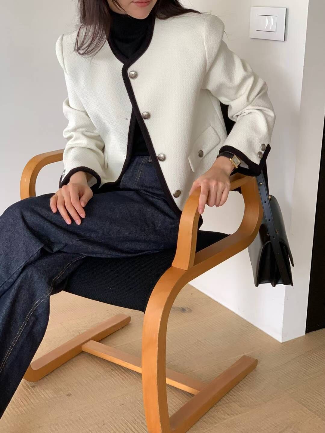 AY5302 撞色小香風外套 *特價* (購物金不適用)