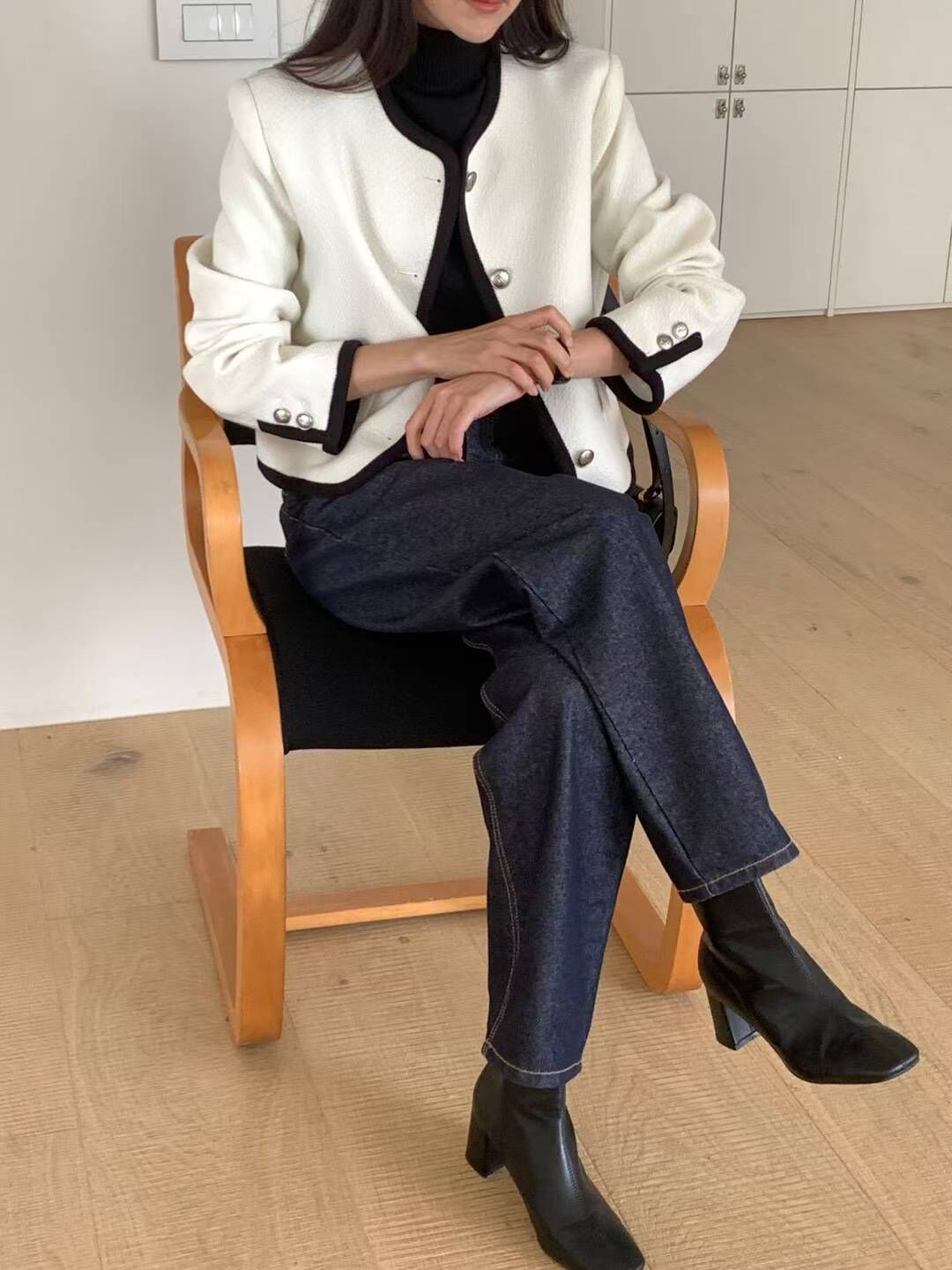 AY5302 撞色小香風外套 *特價* (購物金不適用)