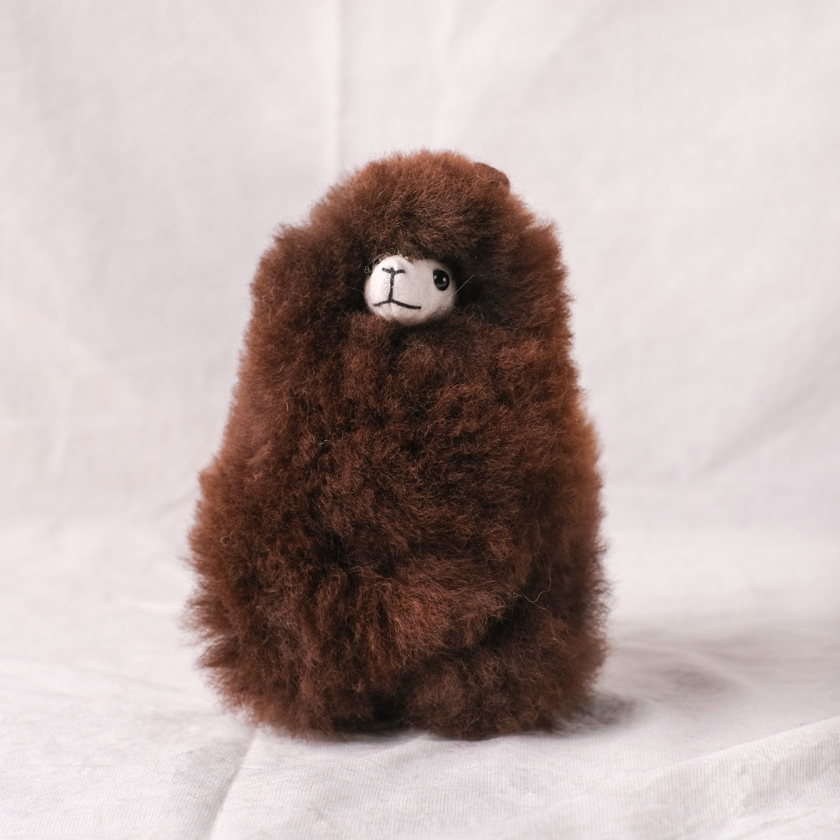 羊駝毛絨擺飾｜羊駝－深棕－15cm｜秘魯