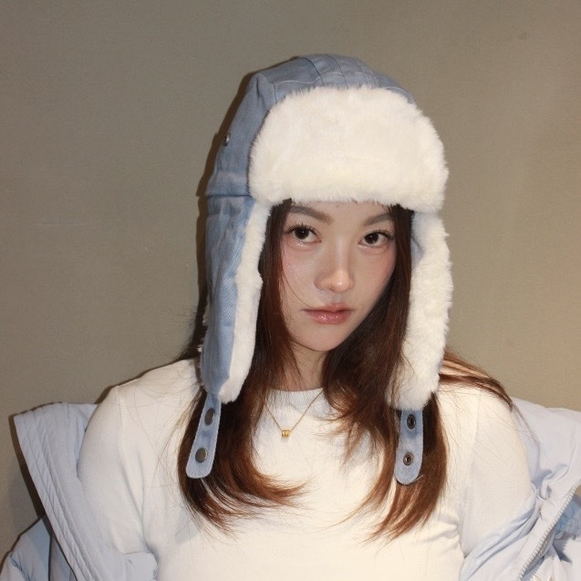 ADIDAS ORIGINALS 飛行帽 絨毛 兩色 格紋 藍白 保暖 禦寒小物 愛迪達 IA8906/IA8907