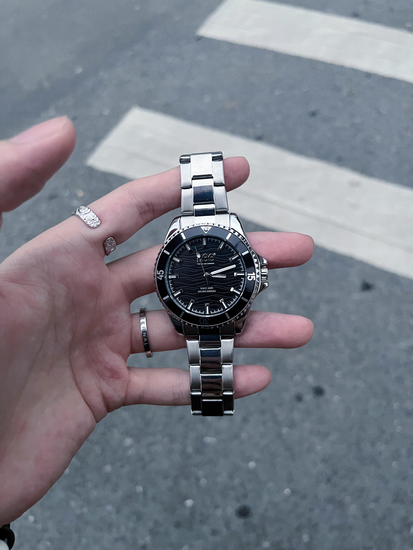 代購-Lee  石英機芯 黑色錶盤 夜光防水 小眾設計小圓錶 手錶