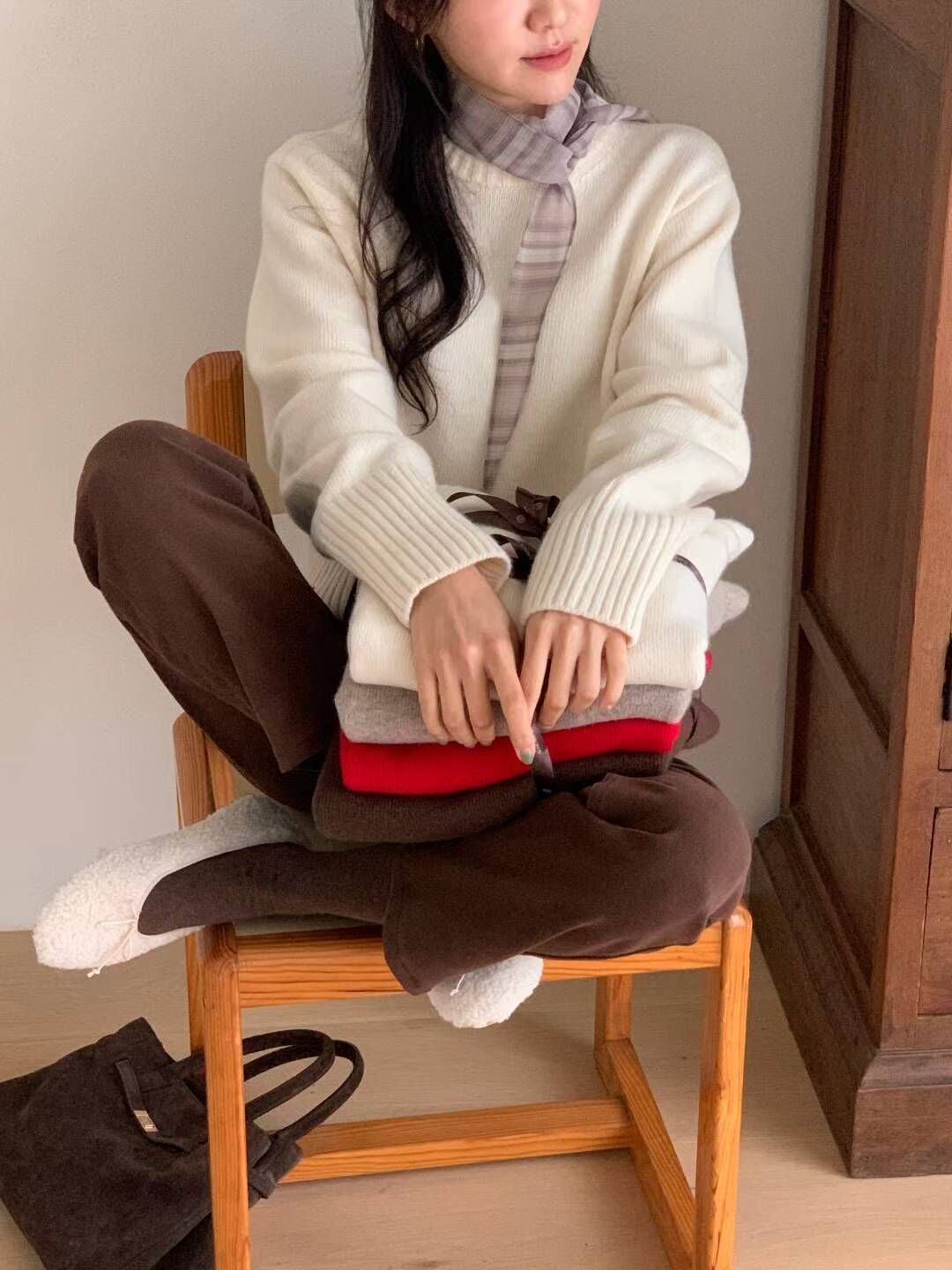 AY5316 直紋針織上衣 *特價* (購物金不適用)