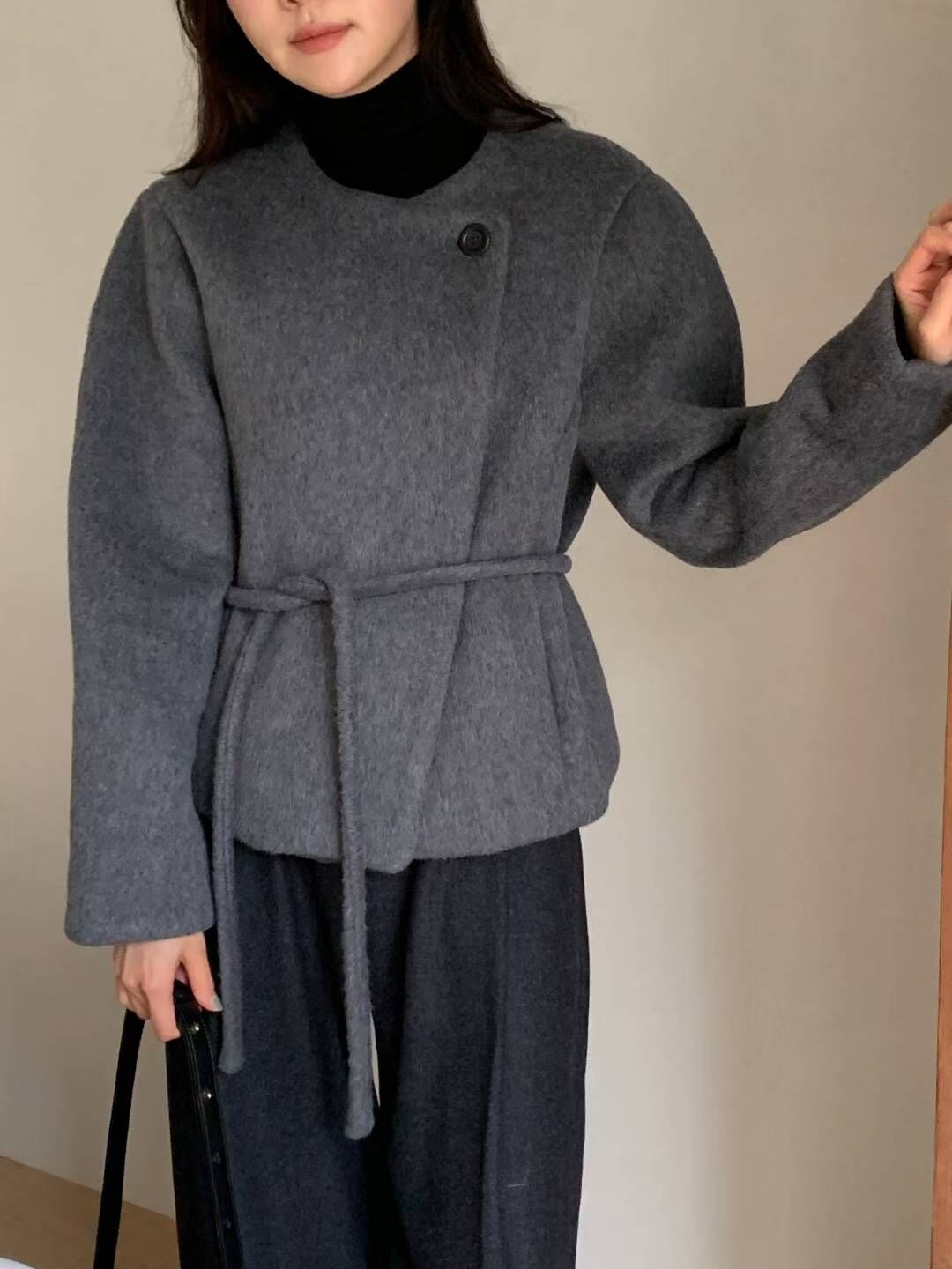 AY5249 單扣綁腰外套 *特價* (購物金不適用)