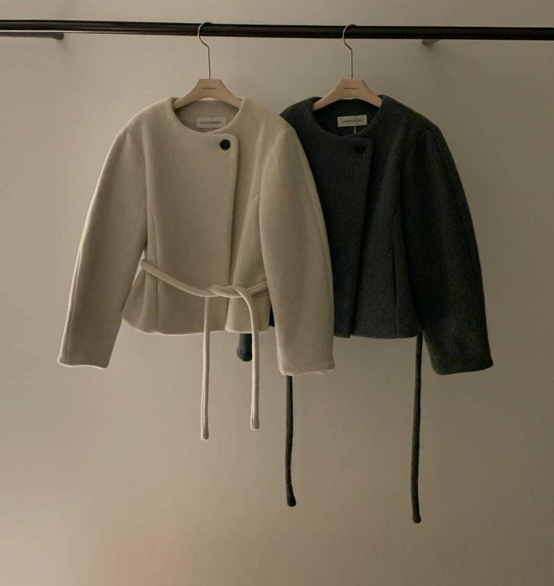 AY5249 單扣綁腰外套 *特價* (購物金不適用)