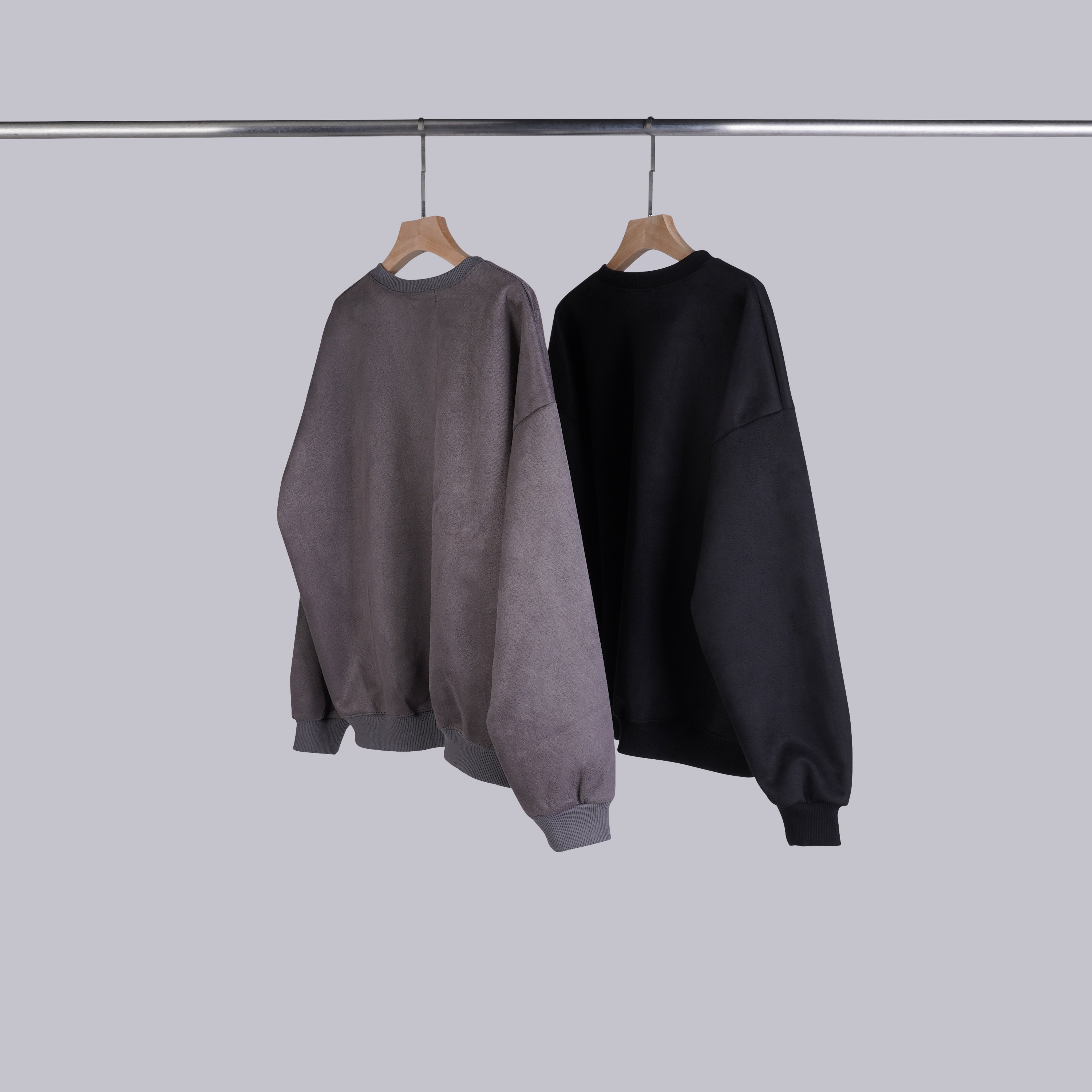 質感拼接圓領短絨T | 2色