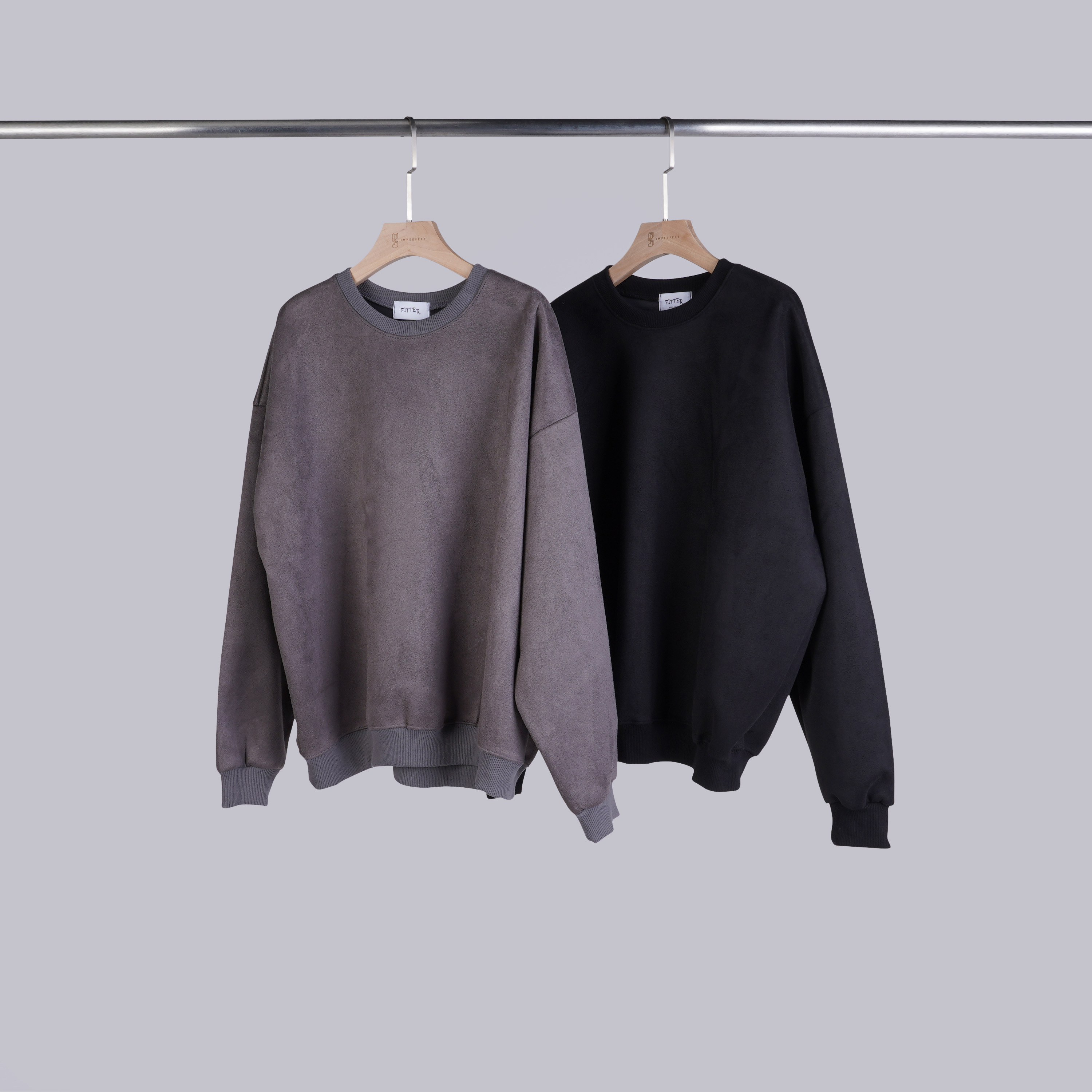 質感拼接圓領短絨T | 2色